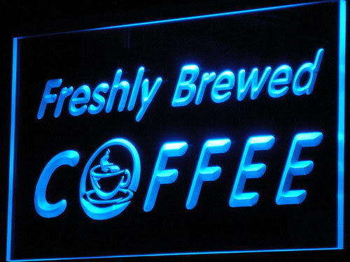 OPEN Freshly Brewed Coffee Cafe Shop Light Sign